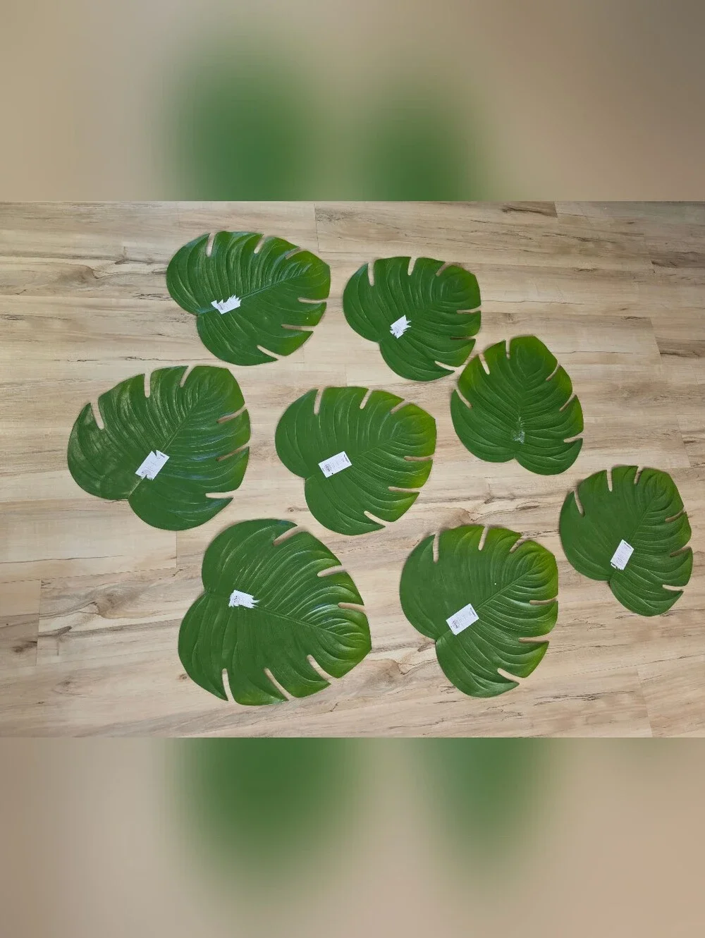 Pier 1 Monstera Leaf Placemat Set Of 8 17x16 Tropical Patio Hollywood Regency